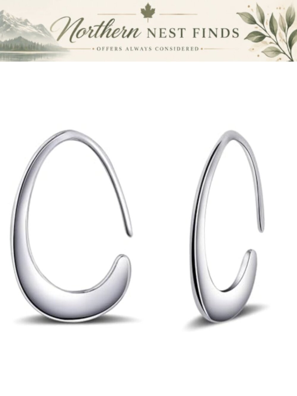 Tiny Teardrop Hoop Earrings 925 Sterling Silver Drop Dangle Women